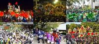 賑やかなお祭りの風景6ショットが並んだ写真