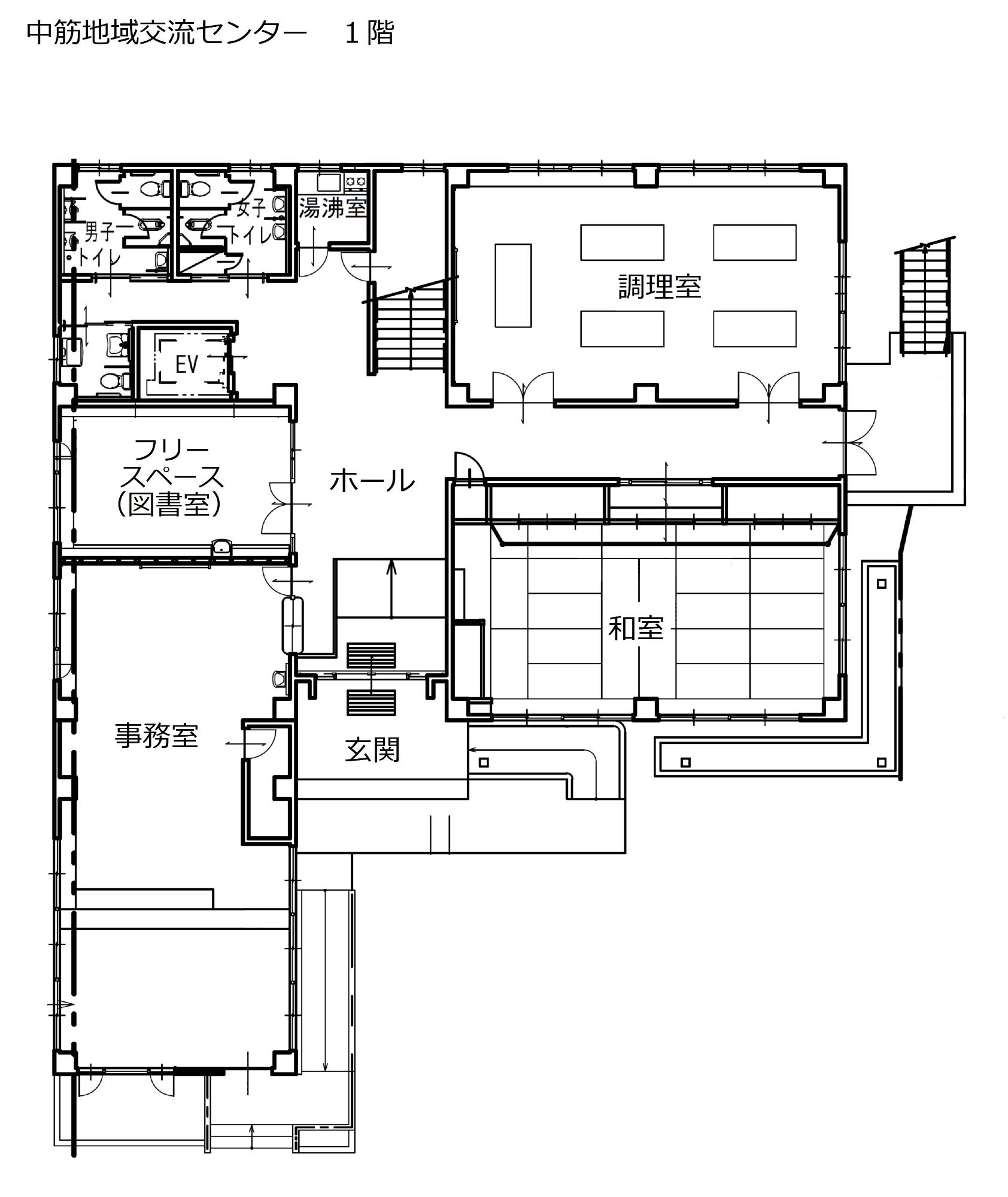 中筋平面図1階
