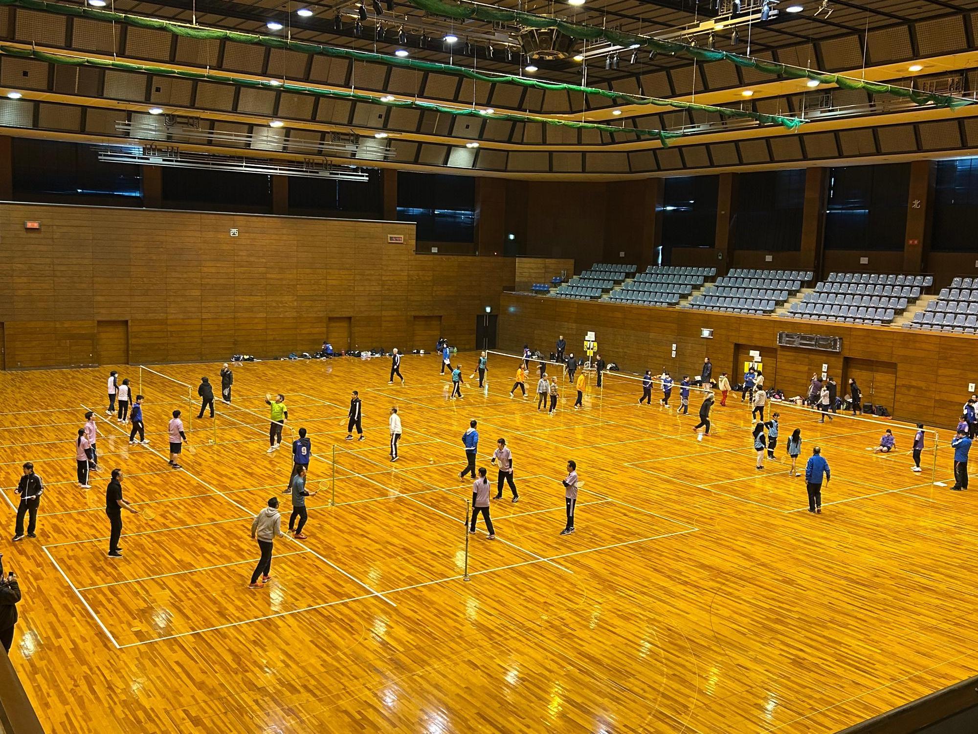 ファミリーバドミントン大会終了後写真1