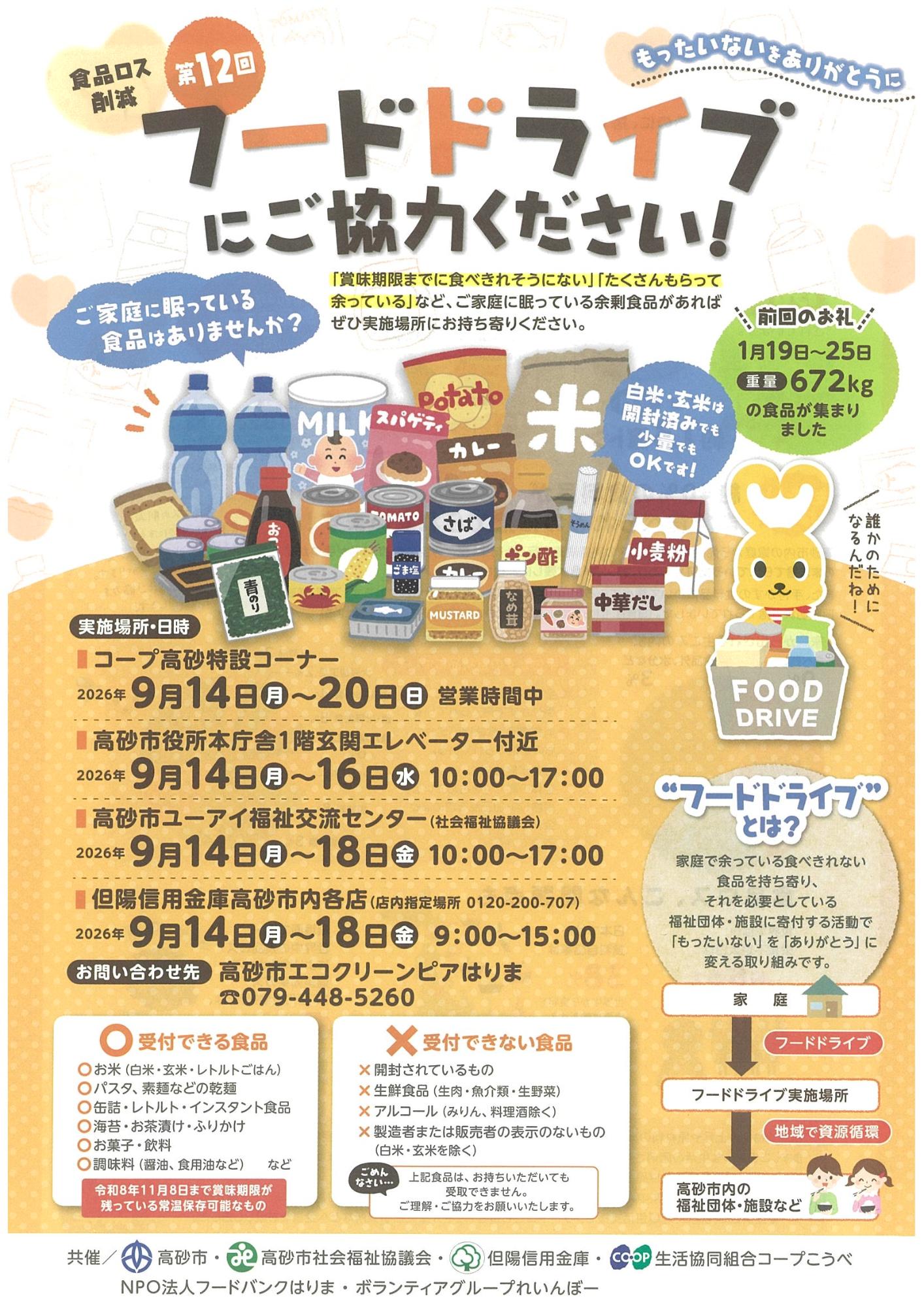 フードドライブチラシ前