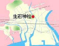 生石神社の位置について記載している地図