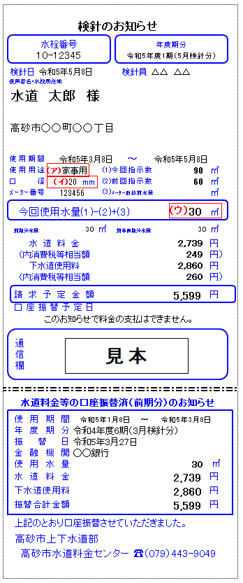 新旧水道料金・下水道使用料試算／高砂市