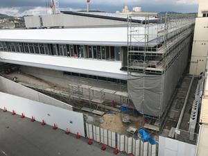 新分庁舎建設工事の様子を2019年8月23日に撮影した写真