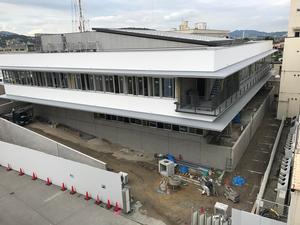新分庁舎建設工事の様子を2019年8月30日に撮影した写真