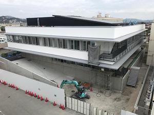 新分庁舎建設工事の様子を2019年9月27日に撮影した写真