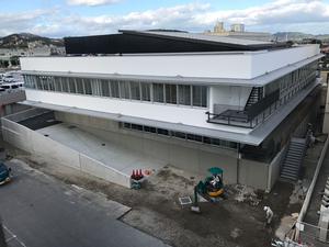 新分庁舎建設工事の様子を2019年10月4日に撮影した写真