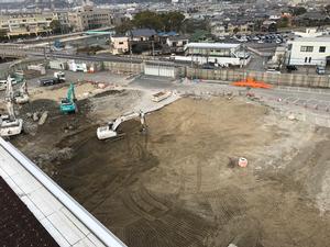 新本庁舎建設工事の様子を定点カメラが2020年1月17日に撮影した写真