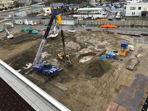 新本庁舎建設工事の様子を定点カメラが2020年1月28日に撮影した写真