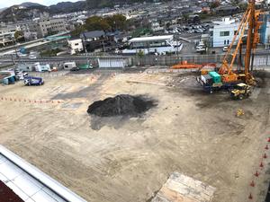 新本庁舎建設工事の様子を定点カメラが2020年4月11日に撮影した写真