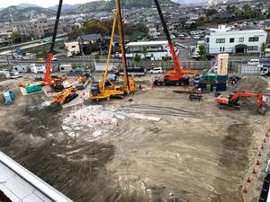 新本庁舎建設工事の様子を定点カメラが2020年4月27日に撮影した写真