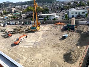 新本庁舎建設工事の様子を定点カメラが2020年5月8日に撮影した写真