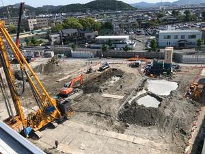 新本庁舎建設工事の様子を定点カメラが2020年5月22日に撮影した写真