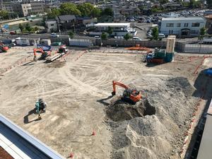 新本庁舎建設工事の様子を定点カメラが2020年5月29日に撮影した写真