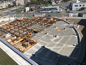 新本庁舎建設工事の様子を定点カメラが2020年10月24日に撮影した写真