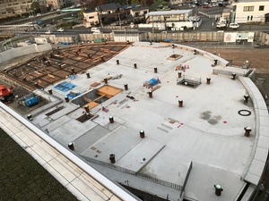 新本庁舎建設工事の様子を定点カメラが2020年11月13日に撮影した写真