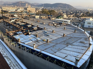 新本庁舎建設工事の様子を定点カメラが2021年1月15日に撮影した写真