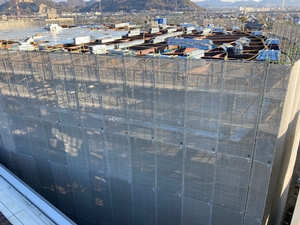 新本庁舎建設工事の様子を定点カメラが2021年2月18日に撮影した写真