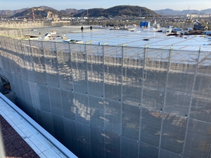 新本庁舎建設工事の様子を定点カメラが2021年2月25日に撮影した写真