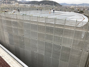 新本庁舎建設工事の様子を定点カメラが2021年3月12日に撮影した写真