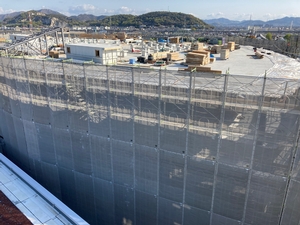新本庁舎建設工事の様子を定点カメラが2021年4月9日に撮影した写真
