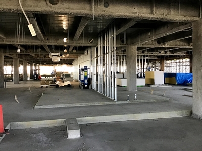 新本庁舎建設工事での3階部分の施工状況を撮影した写真2