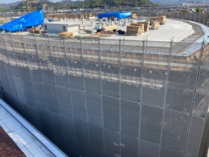 新本庁舎建設工事の様子を定点カメラが2021年4月15日に撮影した写真