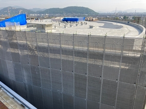 新本庁舎建設工事の様子を定点カメラが2021年5月14日に撮影した写真