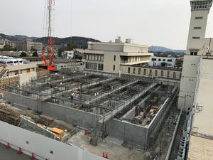 新分庁舎建設工事の様子を2019年3月29日に撮影した写真