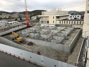 新分庁舎建設工事の様子を2019年4月12日に撮影した写真