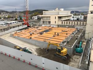 新分庁舎建設工事の様子を2019年4月19日に撮影した写真