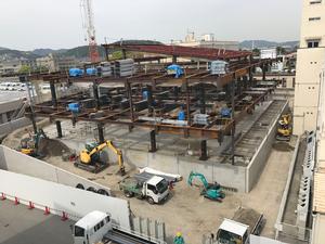 新分庁舎建設工事の様子を2019年5月10日に撮影した写真