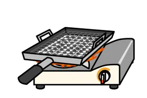 石綿やセラミック付きの魚焼き器を使用しない