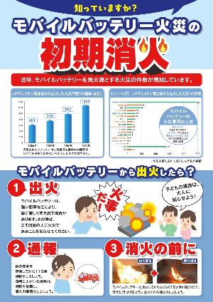 モバイルバッテリー火災の初期消火