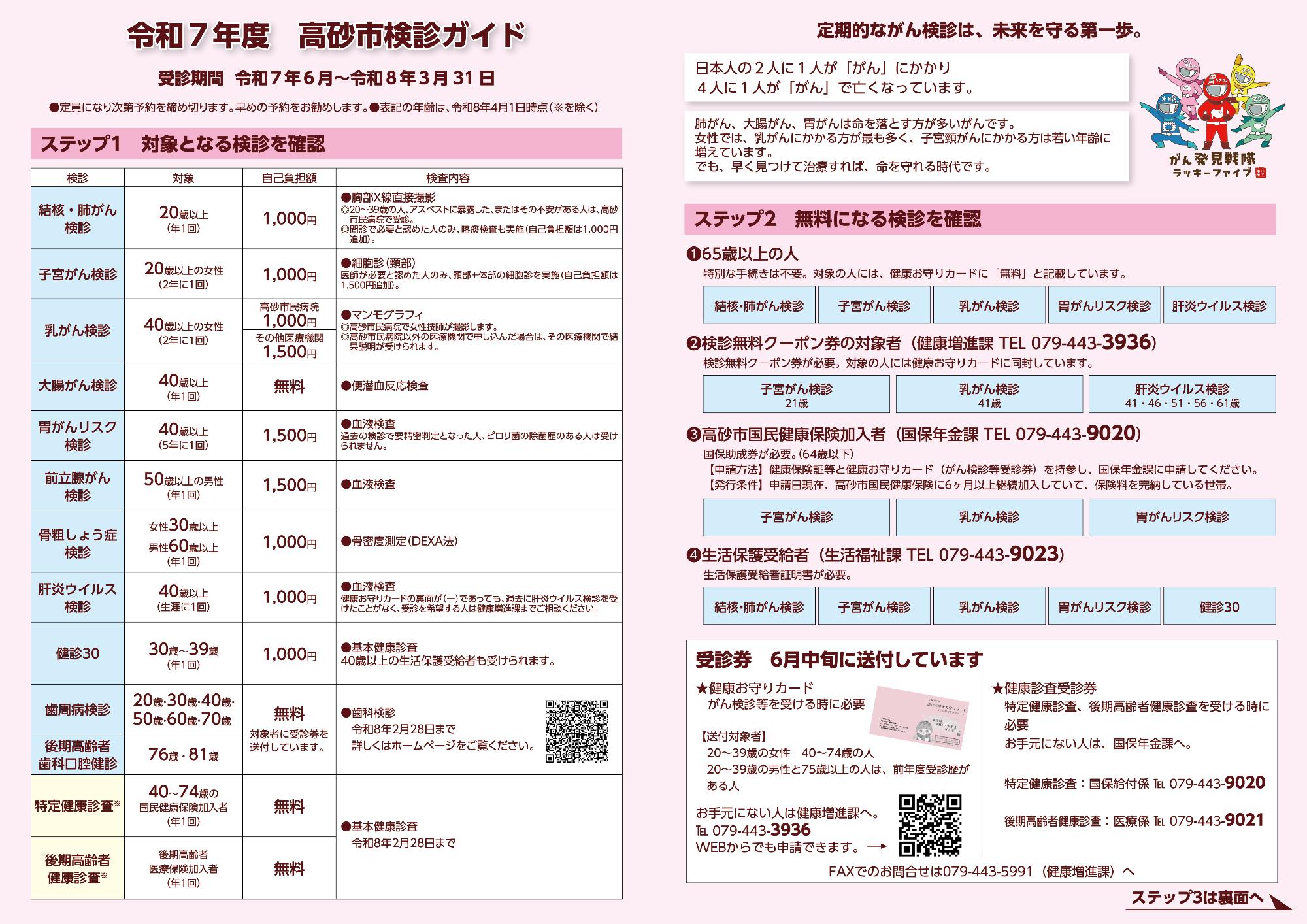 令和7年度　高砂市検診ガイド