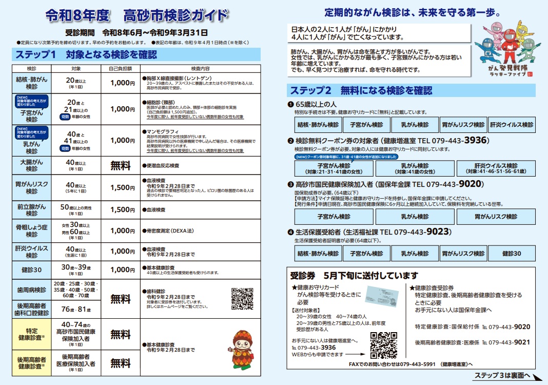 令和8年度検診ガイド表