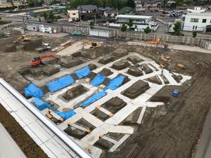 新本庁舎建設工事の様子を定点カメラが2020年6月12日に撮影した写真