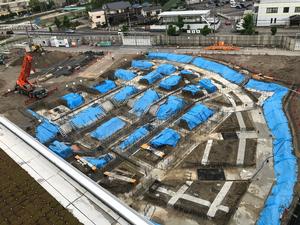 新本庁舎建設工事の様子を定点カメラが2020年6月19日に撮影した写真