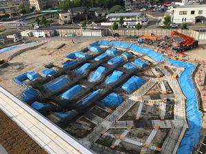 新本庁舎建設工事の様子を定点カメラが2020年6月26日に撮影した写真