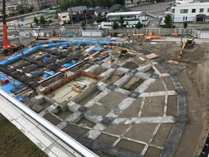 新本庁舎建設工事の様子を定点カメラが2020年7月25日に撮影した写真