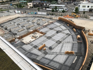 新本庁舎建設工事の様子を定点カメラが2020年8月12日に撮影した写真