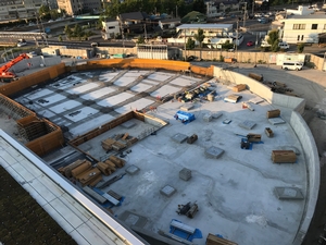 新本庁舎建設工事の様子を定点カメラが2020年8月31日に撮影した写真