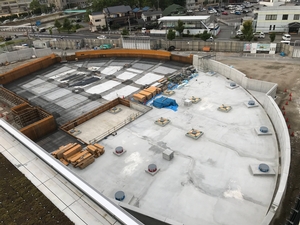 新本庁舎建設工事の様子を定点カメラが2020年9月4日に撮影した写真