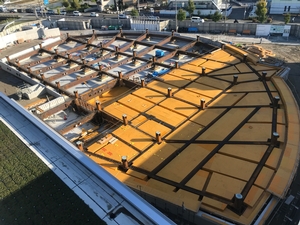 新本庁舎建設工事の様子を定点カメラが2020年10月12日に撮影した写真