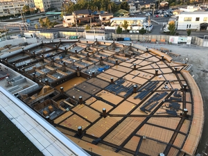 新本庁舎建設工事の様子を定点カメラが2020年10月16日に撮影した写真