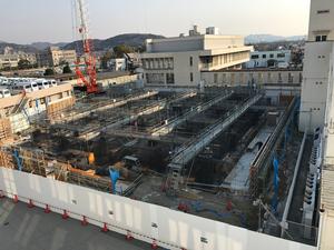 新分庁舎建設工事の様子を2019年3月15日に撮影した写真