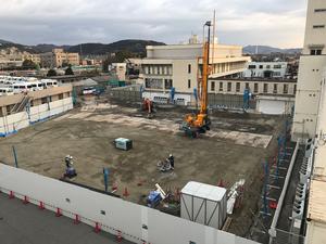 新分庁舎建設工事の様子を2019年1月18日に撮影した写真