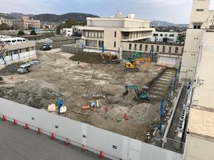 新分庁舎建設工事の様子を2019年2月15日に撮影した写真