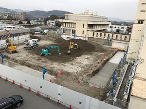 新分庁舎建設工事の様子を2019年2月22日に撮影した写真
