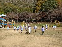 かけっこをしているところ